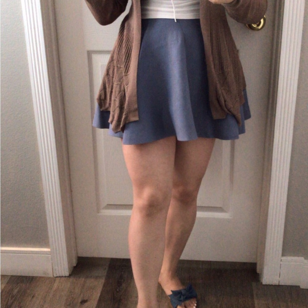 Powder Blue Flowy Mini Skirt